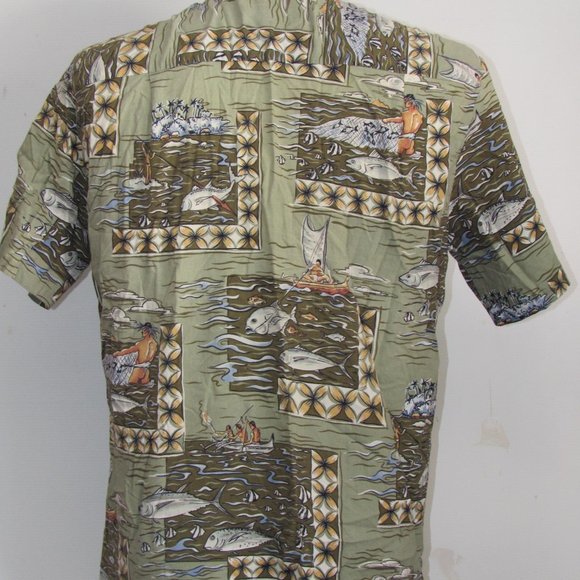 Vtg Hawaiian Shirt KALAHEO Sz M Made in HawaiiFloral Tropical Spearfishing Men - Picture 9 of 11